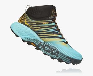 Hoka One One Women's Speedgoat Mid GORE-TEX 2 Hiking Boots Light Green/Gold Canada Store [RMTLE-8265